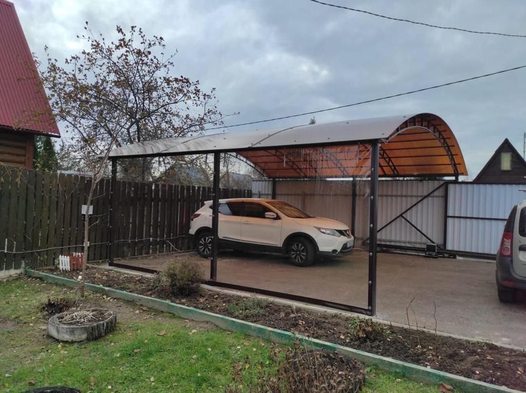 Прозрачные шторы ПВХ для навеса под автомобиль в Лесном